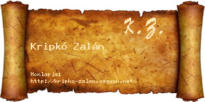 Kripkó Zalán névjegykártya